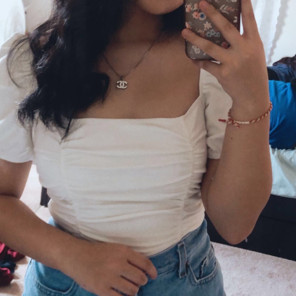 Ruched Puff Sleeve Top